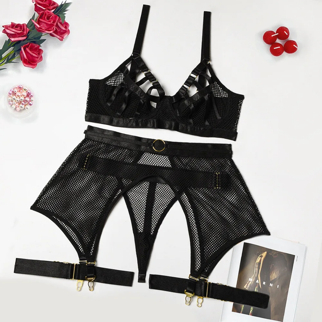 Mesh Harness Garter Set