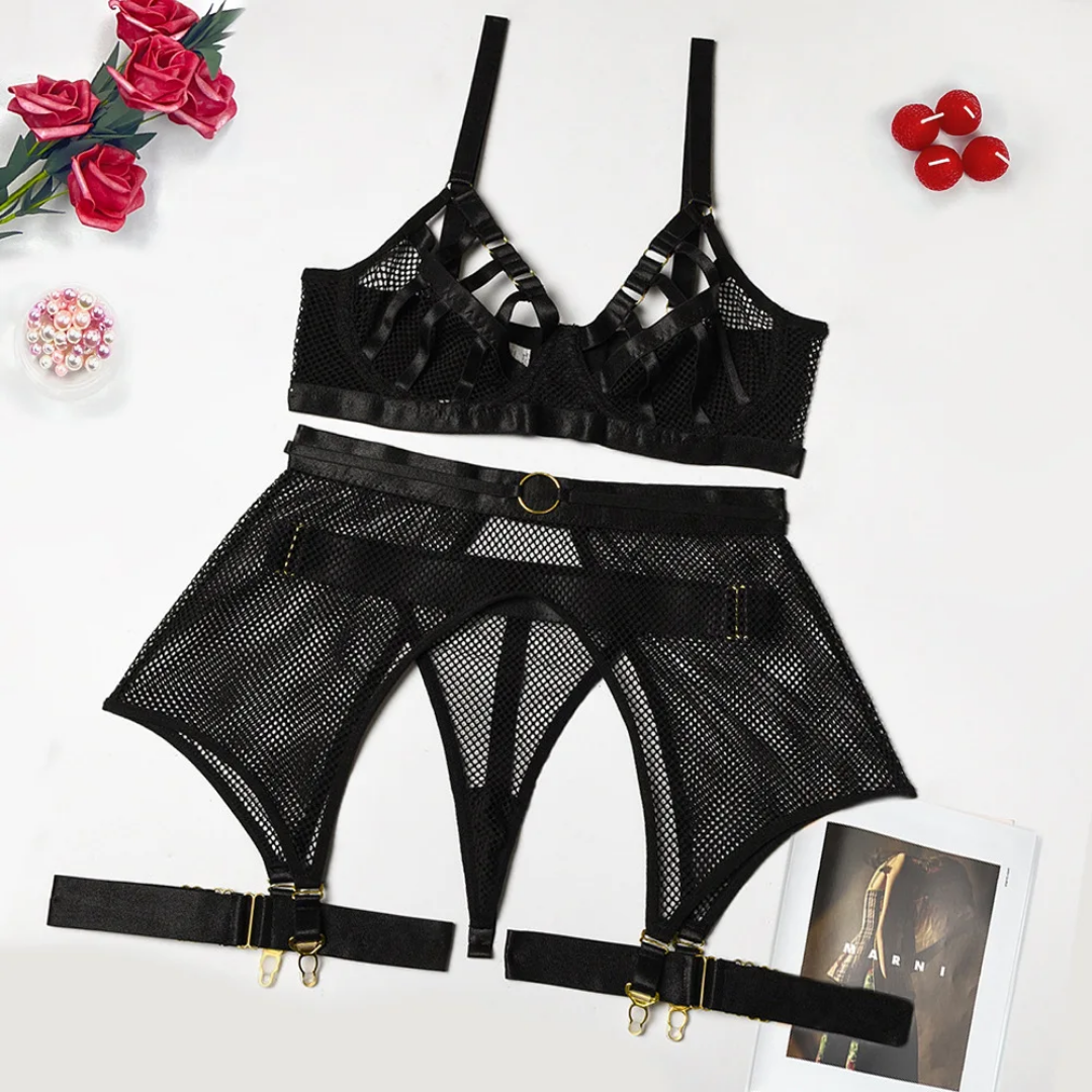 Mesh Harness Garter Set
