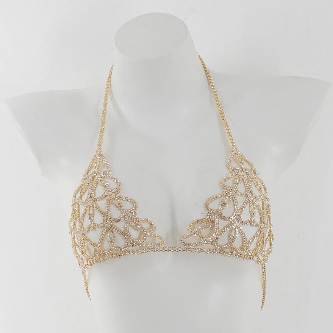Crystal Lace Rhinestone Lingerie Set