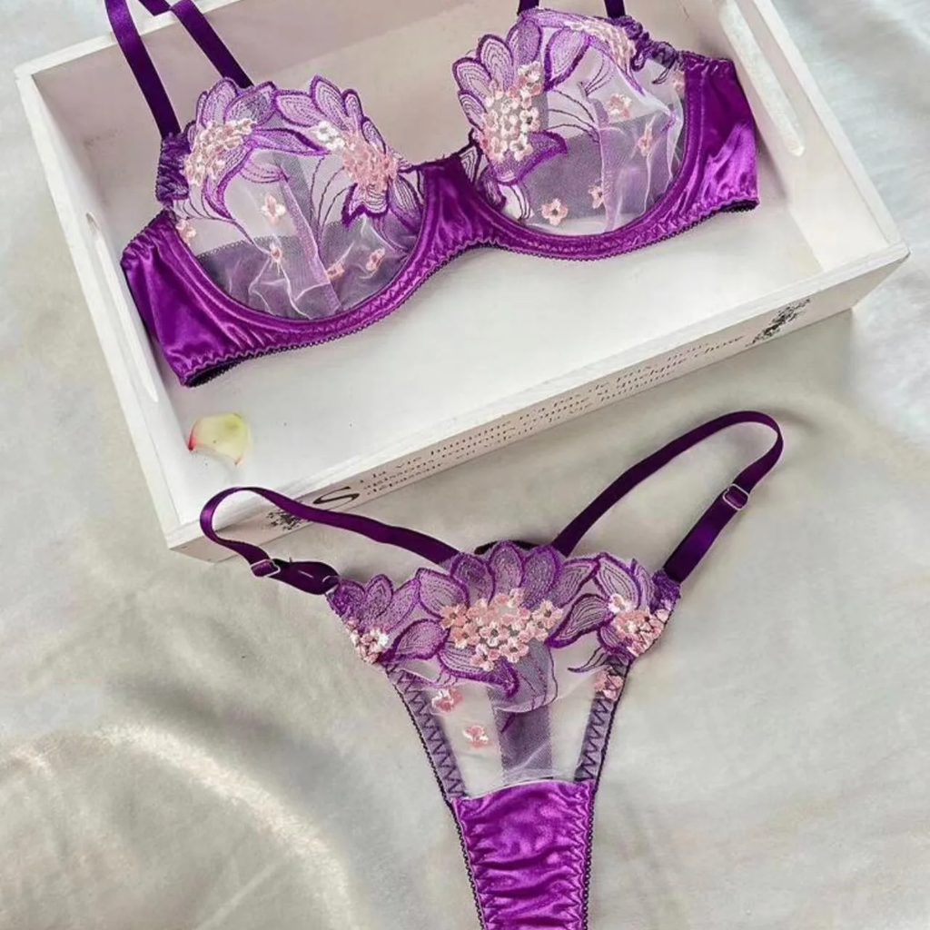 Purple Orchid Lingerie Set