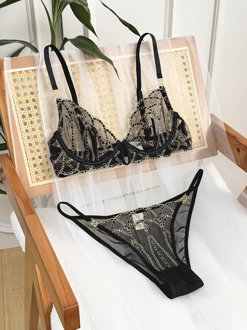 Black Whisper Lingerie Set