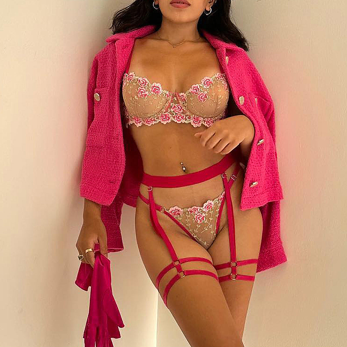 Pink Luxury Set With Gloves