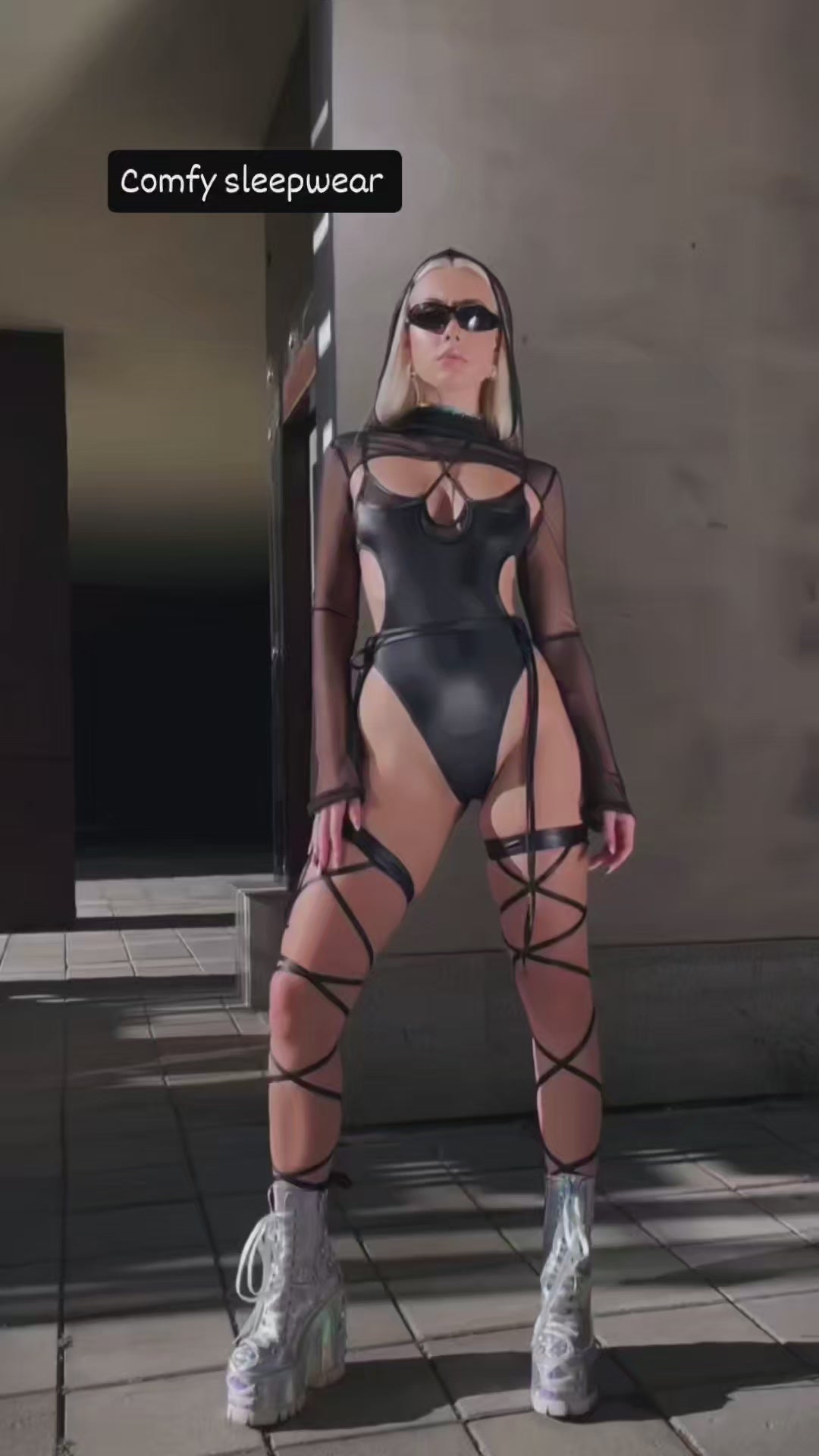 Strappy Black Bodysuit